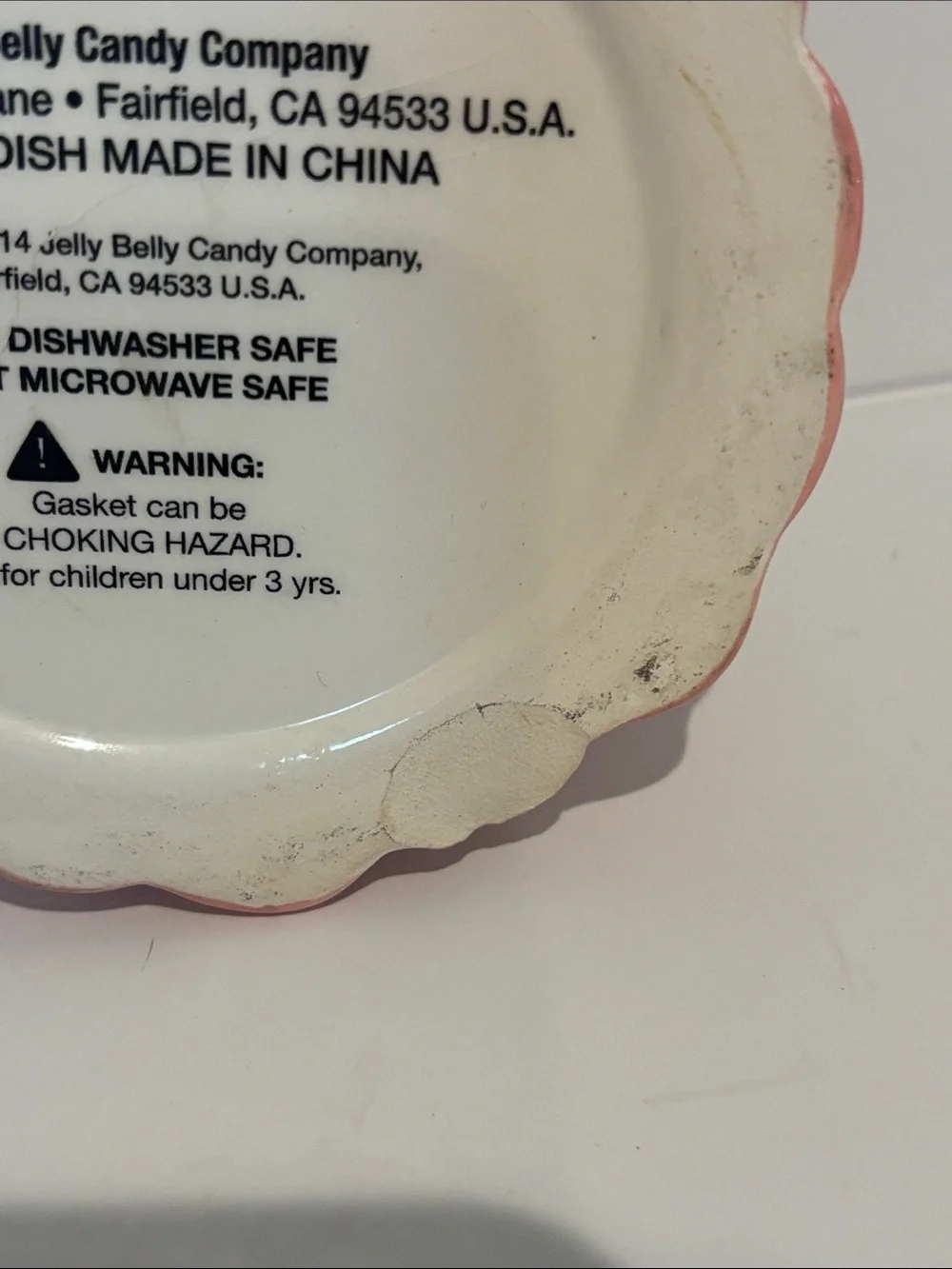 Jelly Belly Birthday Cake Ceramic Candy Jar with Tag – Pink & White Layer Cake